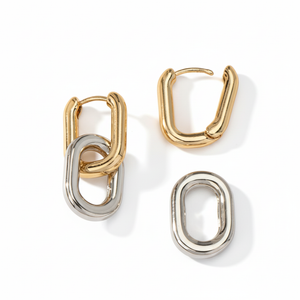 Pendientes eslabones bicolor