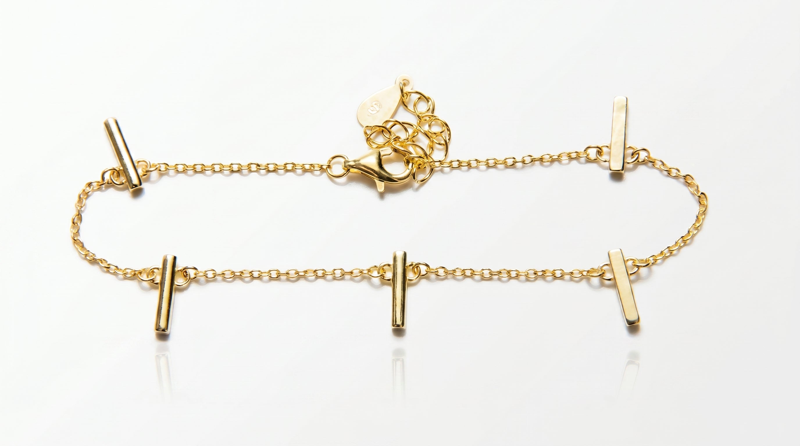 Pulsera Charms Barras Baño de Oro