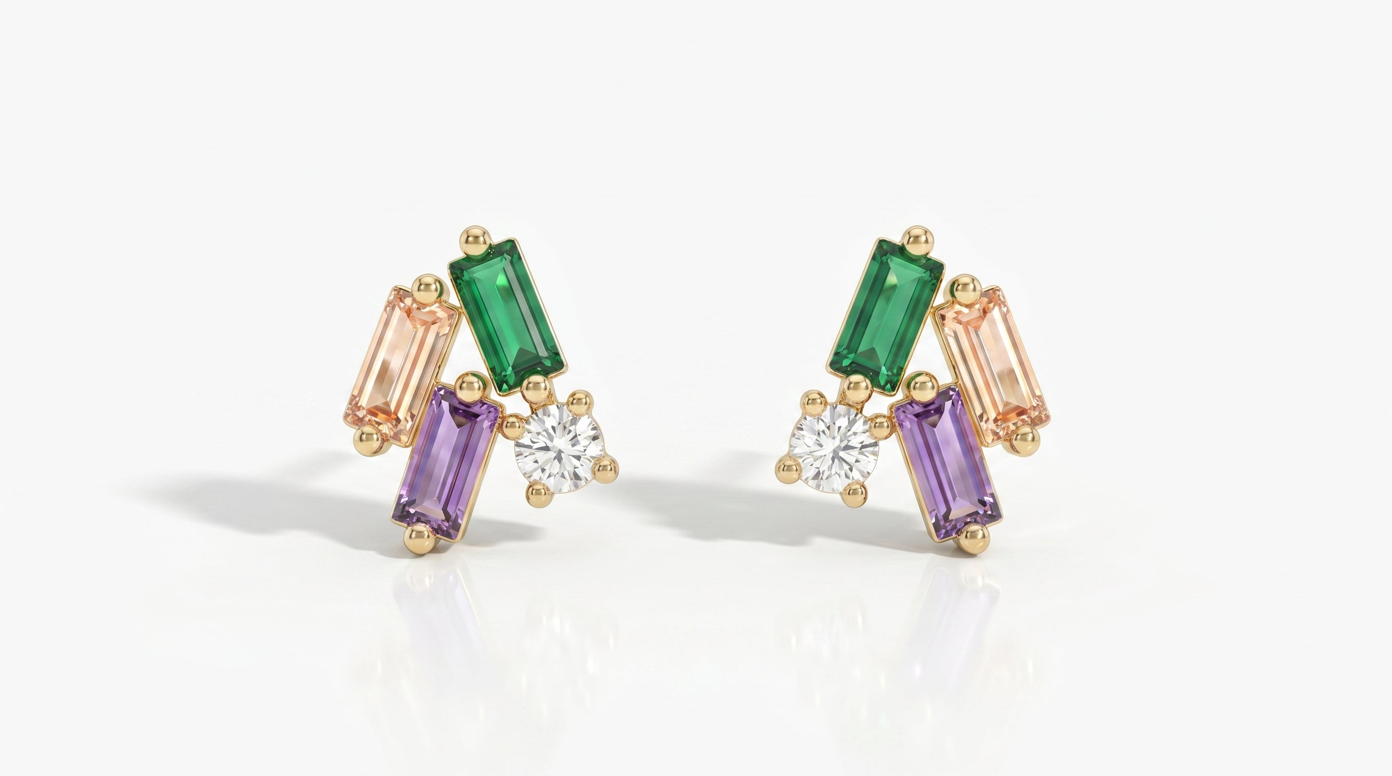 Pendientes Baguette Multicolor