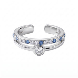 Ear Cuff Doble Banda Zafiro