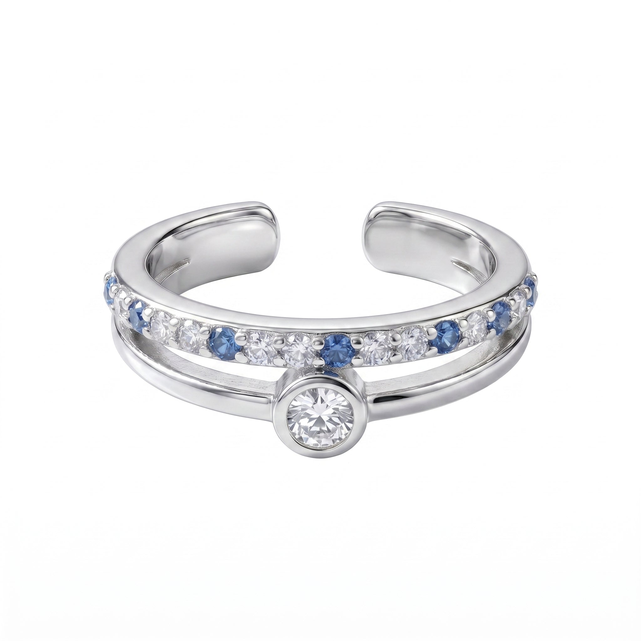Ear Cuff Doble Banda Zafiro