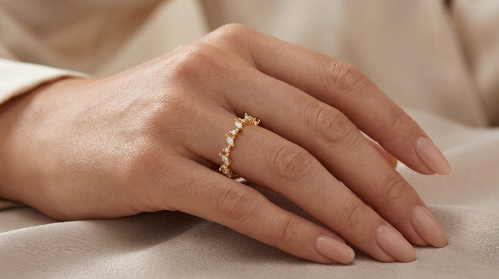 Anillo Circonita Baño Oro 18k