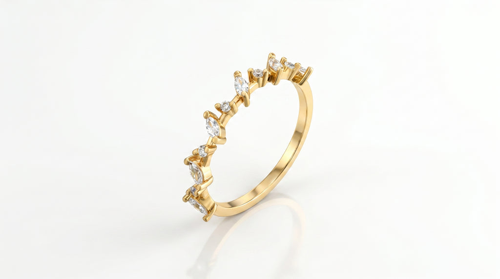 Anillo Circonita Baño Oro 18k