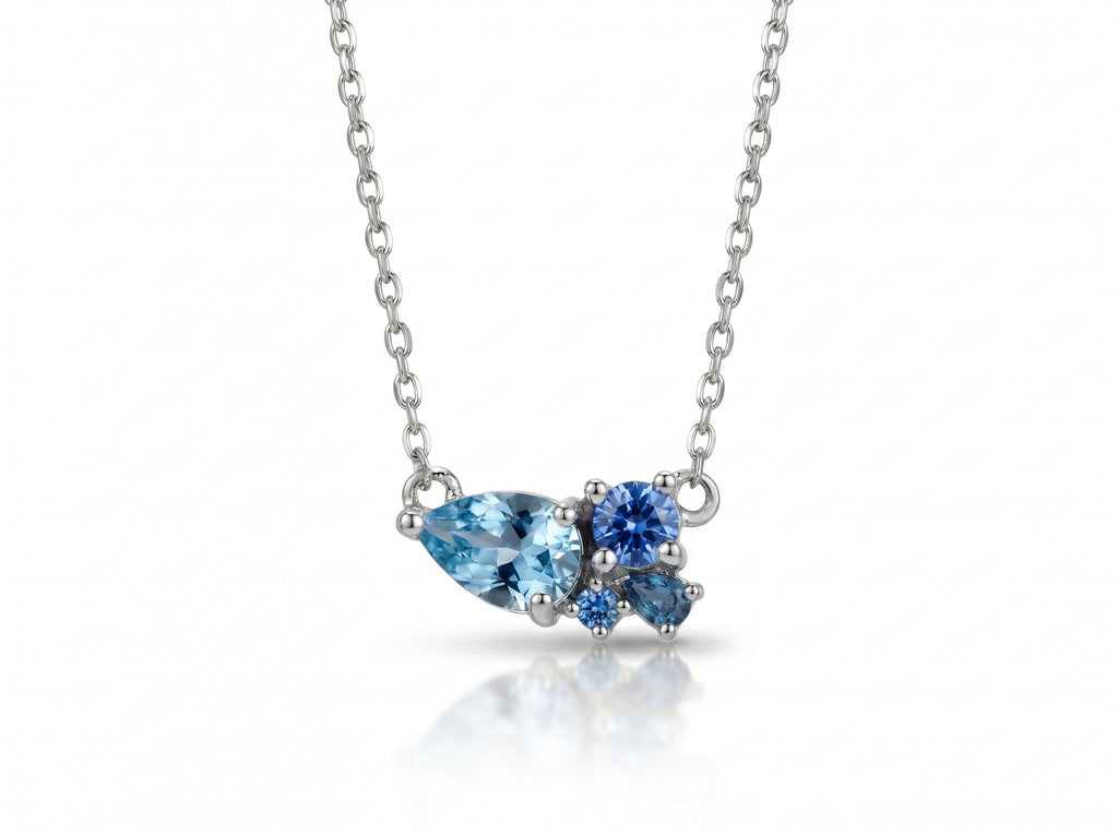 Cluster Sapphire Necklace