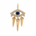 Charm Ojo turco chapado oro circonitas