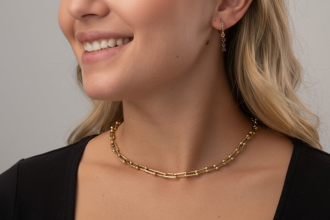 Collar Eslabón Color Oro