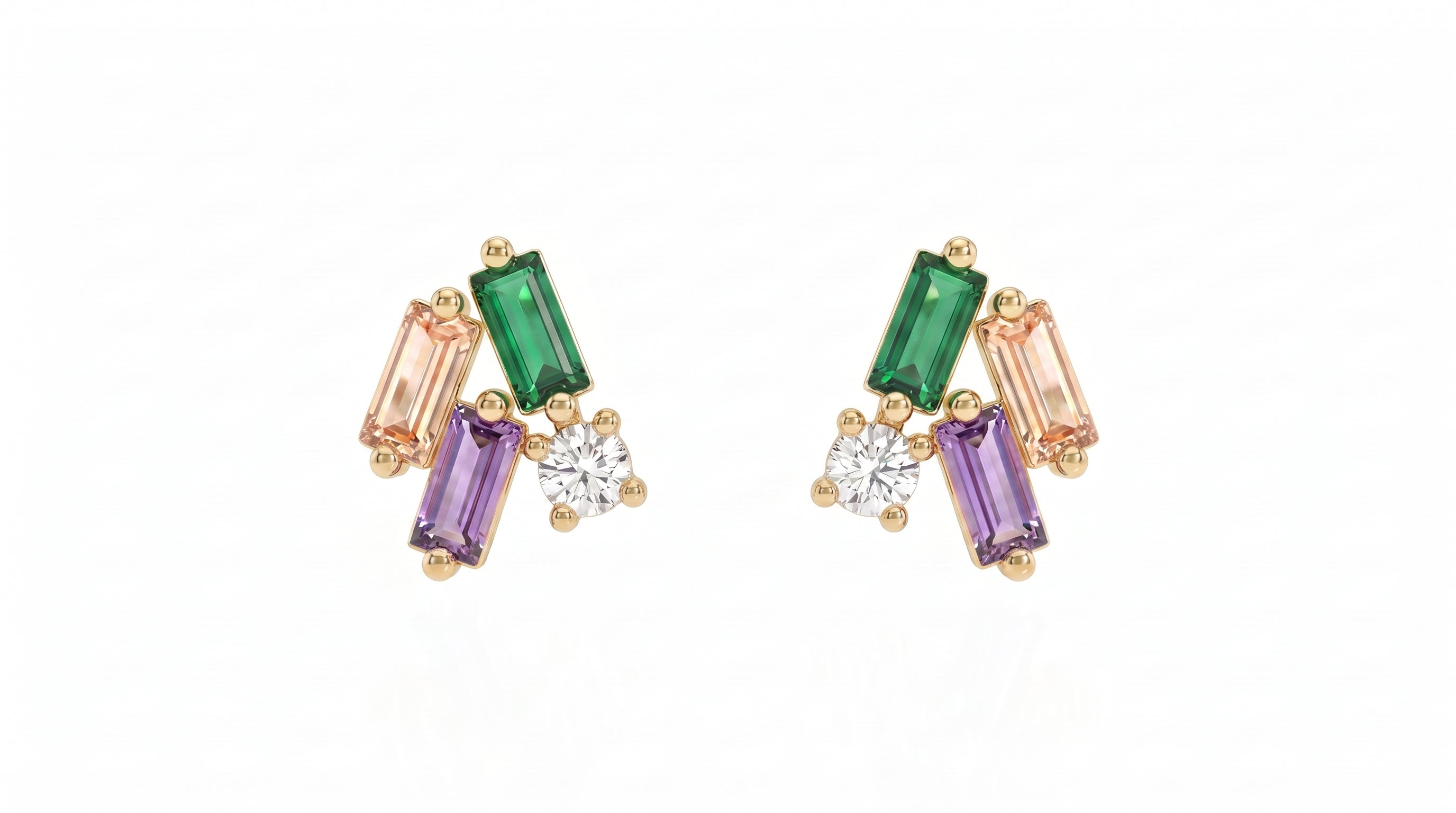 Pendientes Baguette Multicolor