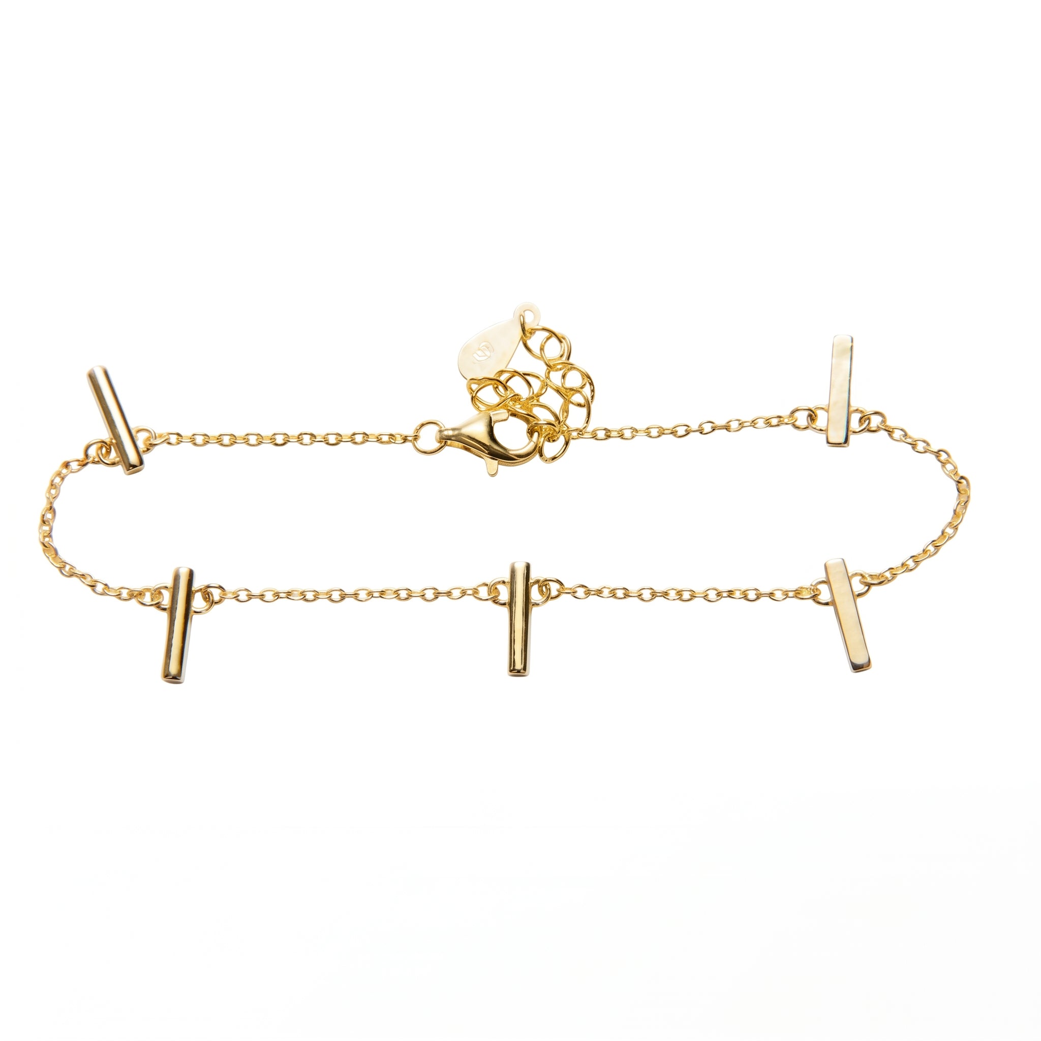 Pulsera Charms Barras Baño de Oro